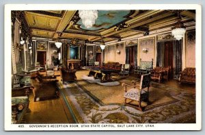 Salt Lake City  Utah   State Capitol  Governor's Reception Room  Postcard