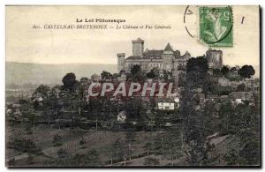 Castelnau Bretenoux Old Postcard The general view and castle