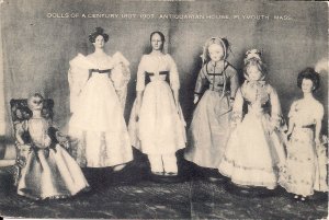 Plymouth MA, Doll Collection 1907 Artvue Postcard, Dolls Toys, Antiquarian House