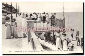 Old Postcard Cabourg Les Terrasses Du Grand Hotel and the staircase