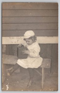 Kansas City MO Cute Ralph Pattee Box Intrigued With Box Camera RPPC Postcard V5