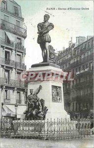 Postcard Old Paris Statue of Etienne Dolet