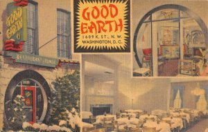 Washington DC Good Earth Restaurant-Lounge linen antique pc ZE686228