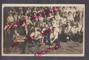 Des Moines IOWA RPPC c1915 ADVERTISING Dance Band RCA VICTOR Victrola RECORDS IA