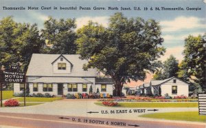 Thomasville Motor Court Motel US 19 84 Georgia linen postcard