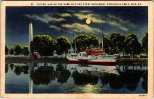 Postcard BOAT SCENE Erie Pennsylvania PA AL1557