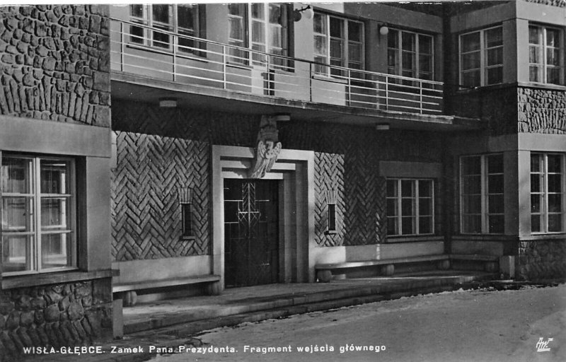 Wisla Glebce Poland 1930s RPPC Real Photo Postcard Castle Of The President