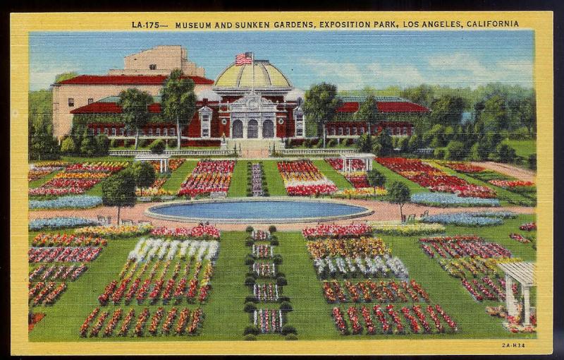 Exposition Park Gardens Los Angeles CA unused c1932