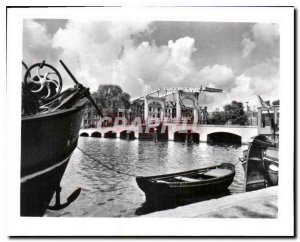 Postcard Modern Amsterdam Amstel with the Skinny Bridge