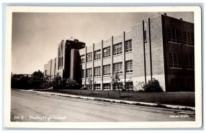 Shelby Montana MT Postcard Shelby High School c1950's Vintage RPPC Photo