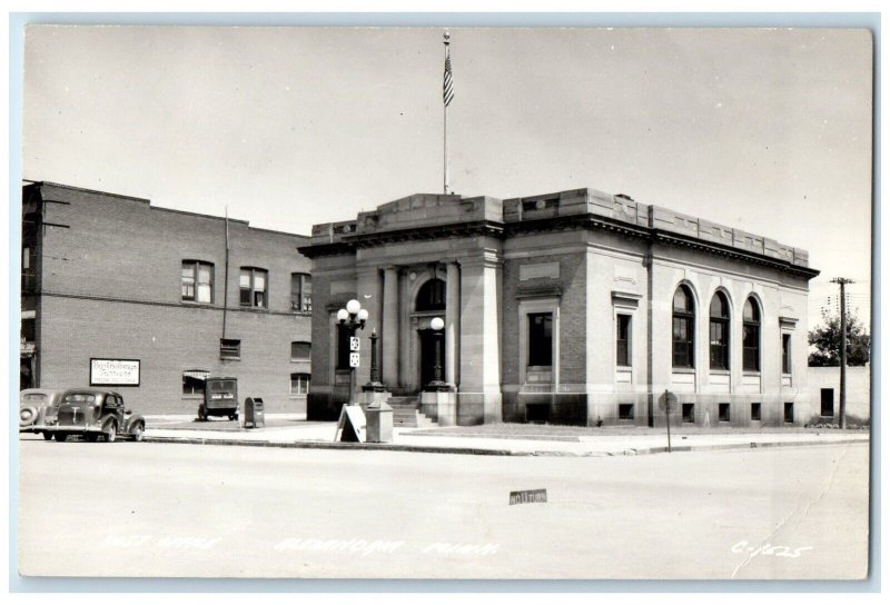 c1940's Post Office Building Car Alexandria Minnesota MN RPPC Photo Postcard