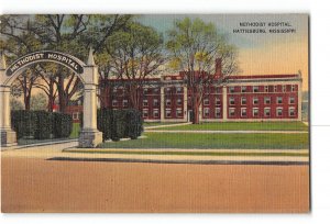 Hattiesburg Mississippi MS Postcard 1930-1950 Methodist Hospital