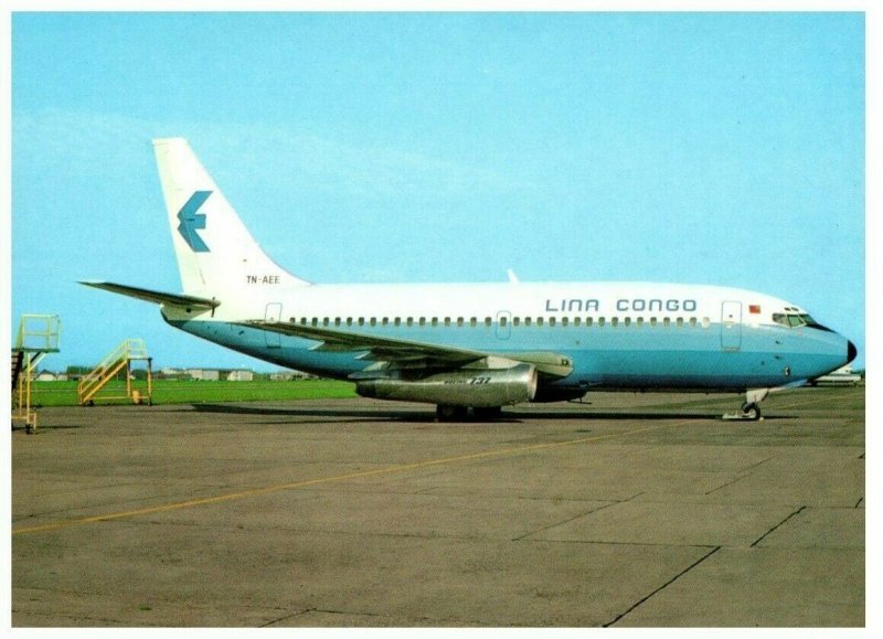 Lina Congo Boeing 737 Airplane Postcard