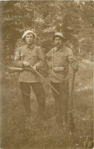 c1910 Germany Austria Hunters Rifles Funny Hats Uniforms RPPC Real Photo
