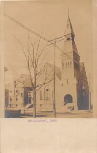 E86/ Bridgeport Ohio RPPC Postcard Belmont County c1910 Church Building 17