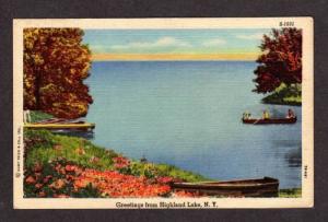 NY Greetings from HIGHLAND LAKE NEW YORK Postcard PC