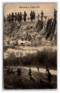 Dual View US Army WWI Selecting Camp Site and Chasing the Enemey DB Postcard S1