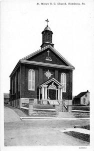 Hamburg Pennsylvania St Marys RC Church Antique Postcard J54195