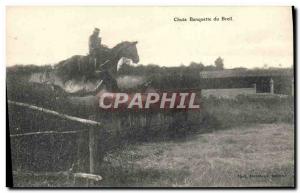 Old Postcard Horse Riding Equestrian Fall bench du Breil