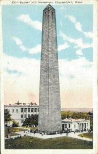 USA Bunker Hill Monument Charlestown Massachusetts Vintage Postcard 07.14
