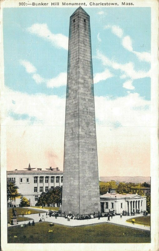 USA Bunker Hill Monument Charlestown Massachusetts Vintage Postcard 07.14