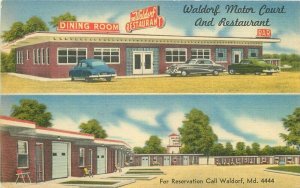 Waldorf Maryland Motor Tourist Court Postcard Kendrick autos roadside 21-14533