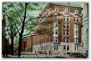 c1910's The Coldwell State And 1st Streets Exterior Troy New York NY Postcard