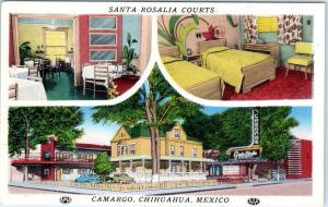 CAMARGO, Chihuahua  Mexico  Roadside  SANTA ROSALIA COURTS  1963? Postcard