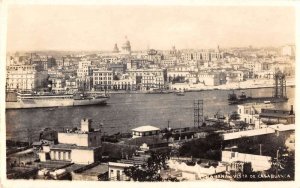 Casablanca Morocco panoramic view harbor town waterfront real photo pc ZC549241