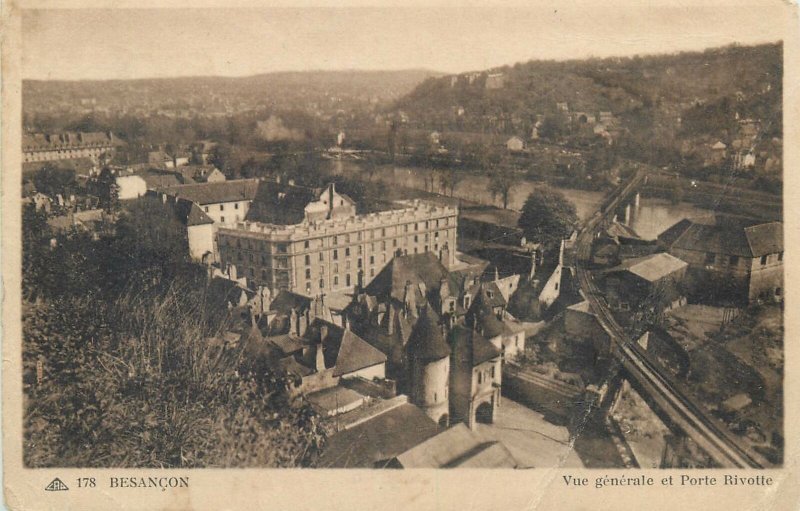 Postcard France Besancon vue generaleet Porte Rivotte