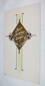 Best Birthday Wishes Purple Flowers Postcard Series 327 E