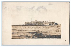 1912 Paddle Wheel Steamer Galesburg Illinois IL RPPC Photo Antique Postcard