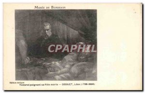 Old Postcard Fantasy Museum Bordeaux Tintoretto painting his dead daughter Co...