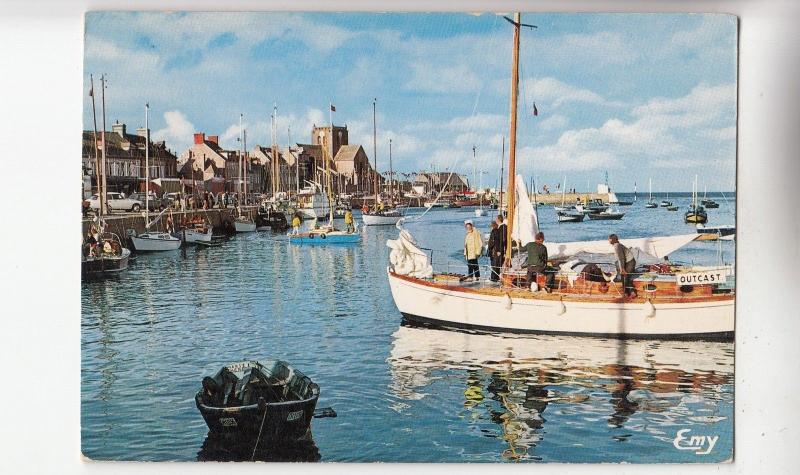 BF31773 barfleur manche le soir a la rentree des yachts  france front/back image