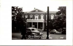 Real Photo Postcard Somerset County Court House in Princess Anne, Maryland