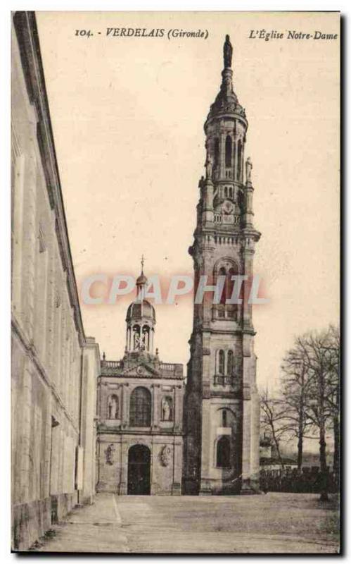 Old Postcard Verdelais L & # 39Eglise Notre Dame