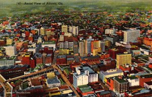 Georgia Atlanta Aerial View Curteich