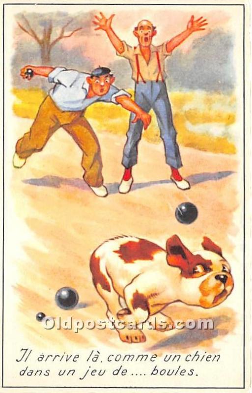 Arrive la comme un chien dans un jeu de boules Lawn Bowling Unused 