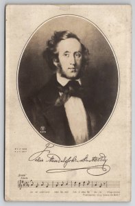 Felix Mendelssohn Bartholdy German Composer 1906 RPPC Portrait Postcard L38