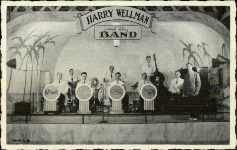 Music Orchestra Harry Wellman & His Band Publ in Chicago IL Postcard