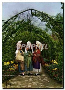 Postcard Modern Girls Normandy Aubigny Sainte Honorine du Fay Cliff