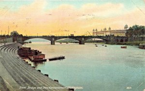 NOTTINGHAM ENGLAND~TRENT BRIDGE & NEW EMBANKMENT~1906 MIRROR SERIES POSTCARD