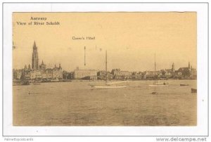 View Of River Scheldt, Showing Queen's Hotel, Antwerp, Belgium, PU-1936