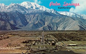 Palm Springs, CA California  BIRD'S EYE VIEW  Airport~Mt San Jacinto  Postcard