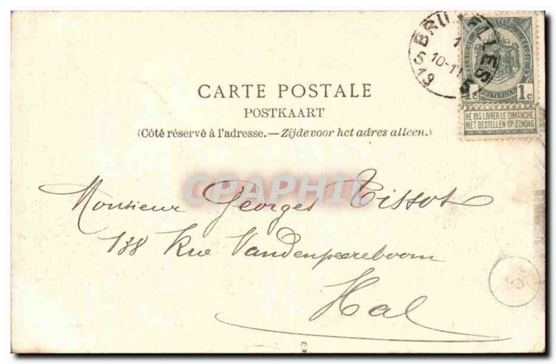 Old Postcard Brussels Gare du Nord