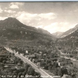 c1950s Ouray, CO RPPC Million Dollar Highway Birds Eye Real Photo Postcard A113