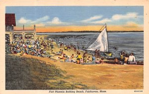 Fort Pheoix Bathing Beach, Sail Boat - Fairhaven, Massachusetts MA  