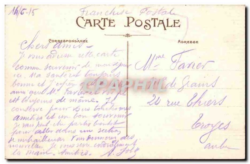 Postcard Old Army Camp Mailly Aerial Squadron Sapper aviator Bregi on its Bre...