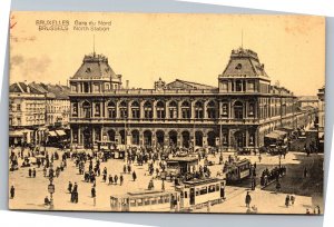 Postcard Belgium Brussels North Station