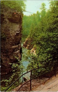 Ausable Chasm New York Vertical Cliffs Scenic Natural Landmark Chrome Postcard 